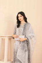 Naqsh -  Embroidered Organza Suit with Plain Trouser - Ready to Wear