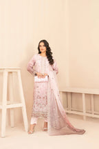 Naqsh -  Embroidered Organza Suit with Plain Trouser - Ready to Wear