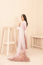 Naqsh -  Embroidered Organza Suit with Plain Trouser - Ready to Wear