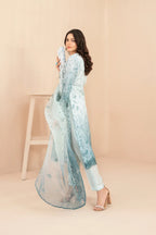 Naqsh -  Embroidered Organza Suit with Plain Trouser - Ready to Wear