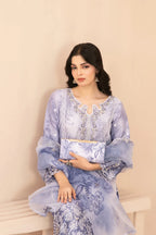 Naqsh -  Embroidered Organza Suit with Plain Trouser - Ready to Wear