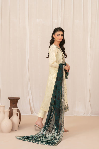 Digital Printed Lawn 3-Piece Suit with Cutwork Lawn Dupatta | Ready To Wear