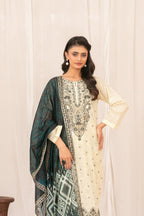 Digital Printed Lawn 3-Piece Suit with Cutwork Lawn Dupatta | Ready To Wear