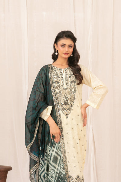 Digital Printed Lawn 3-Piece Suit with Cutwork Lawn Dupatta | Ready To Wear