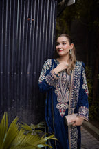 Royal Sapphire & Gilded Silver: Embroidered Velvet Suit | Ready To Wear