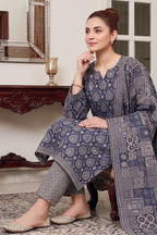 Zanzar 3 Pcs Stitched Rotary Printed Lawn Suit with Printed Lawn Dupatta | Ready To Wear