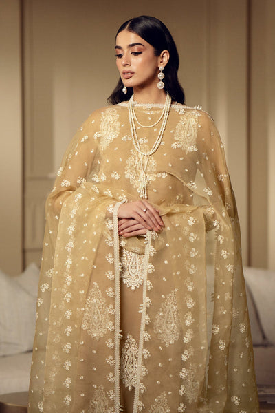 03 Piece Embroidered  Semi Pure Chiffon Suit - Ready To Wear