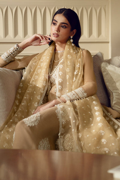 03 Piece Embroidered  Semi Pure Chiffon Suit - Ready To Wear
