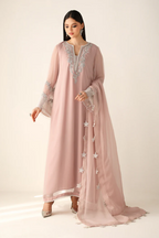03 Piece Luxury Embroidered Chiffon Suit – Ready To Wear