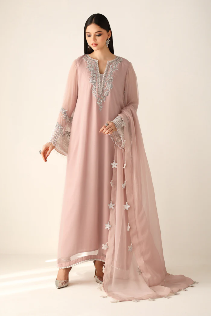 03 Piece Luxury Embroidered Chiffon Suit – Ready To Wear