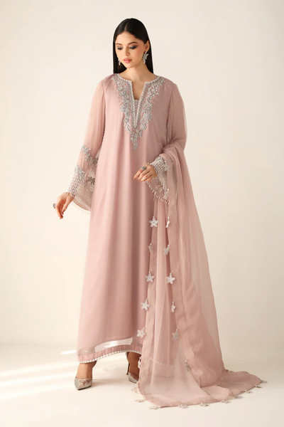 03 Piece Luxury Embroidered Chiffon Suit – Ready To Wear