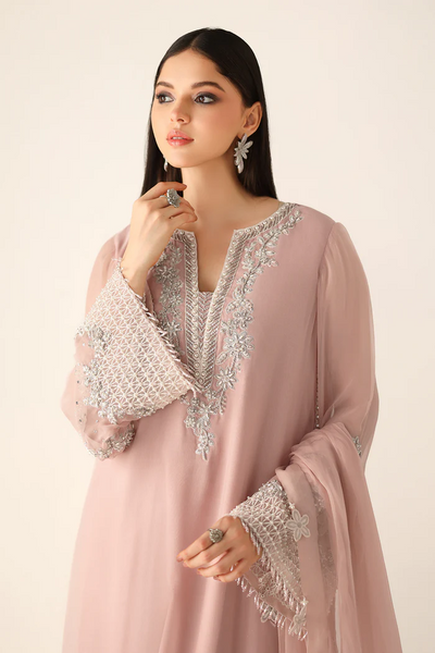 03 Piece Luxury Embroidered Chiffon Suit – Ready To Wear