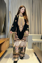 02 Piece Premium Embroidered Silk Suit - Ready To Wear