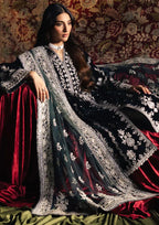 Jet Black & Silver Embroidered Velvet Suit | Ready To Wear