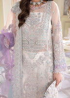 Ivory & Multi-Pastel: Embroidered Chiffon Suit With Net Dupatta | Ready To Wear