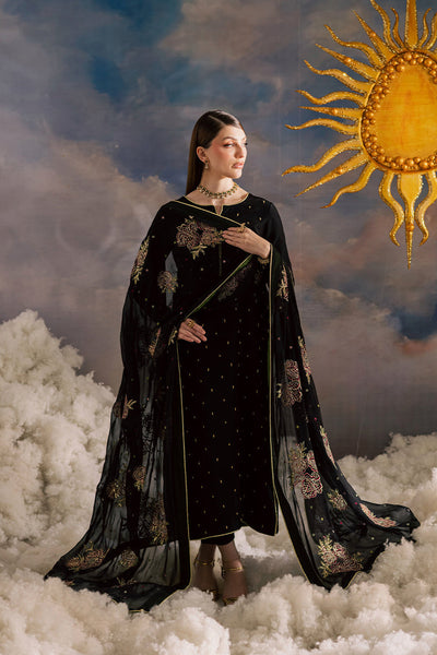 03 Piece Luxury Embroidered Chiffon Suit - Ready To Wear