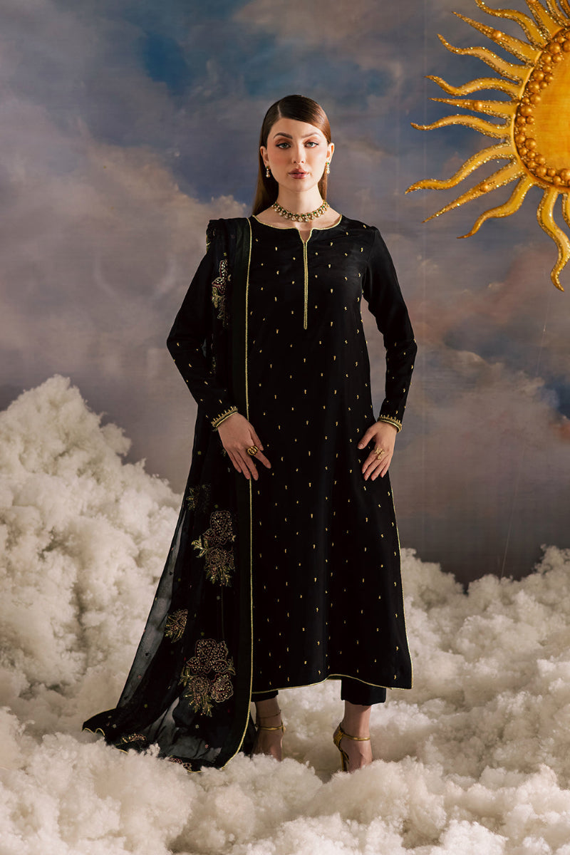 03 Piece Luxury Embroidered Chiffon Suit - Ready To Wear