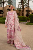 Blush Pink - Embroidered Lawn Suit With Organza Dupatta | Read To Wear