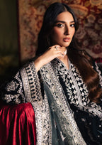 Jet Black & Silver Embroidered Velvet Suit | Ready To Wear