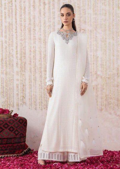 Luxury Heavy Embroidered Chiffon Formal Suit with Adda Work Neck | Ready To Wear