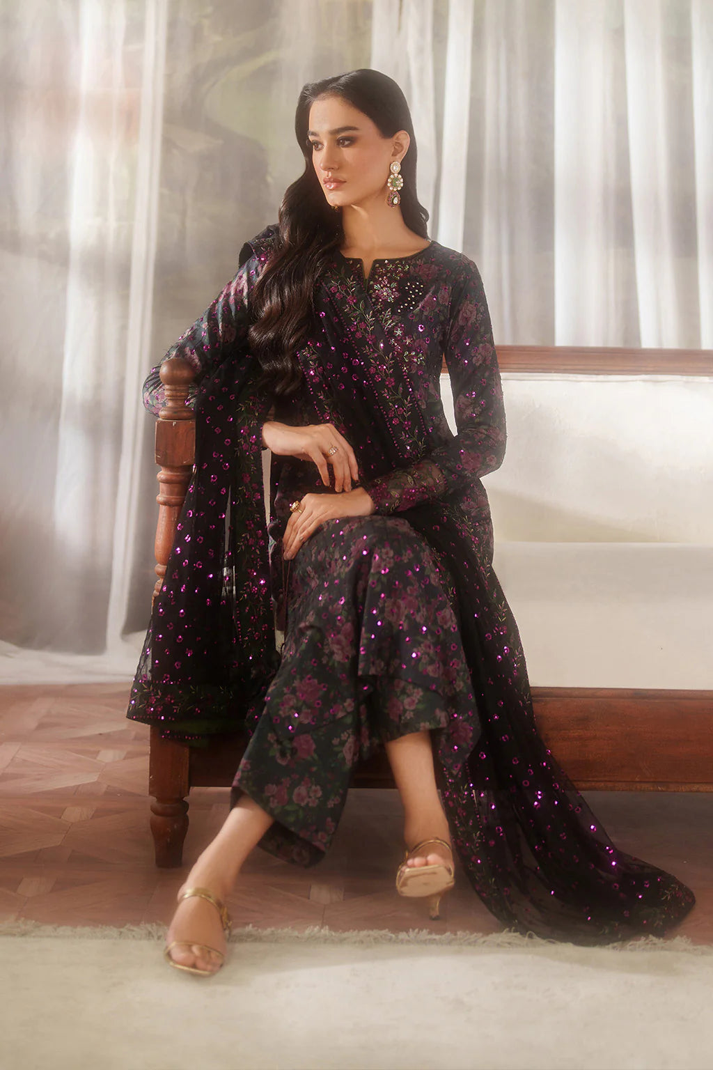 03-Piece Printed Lawn With Embroidered - Ready To Wear