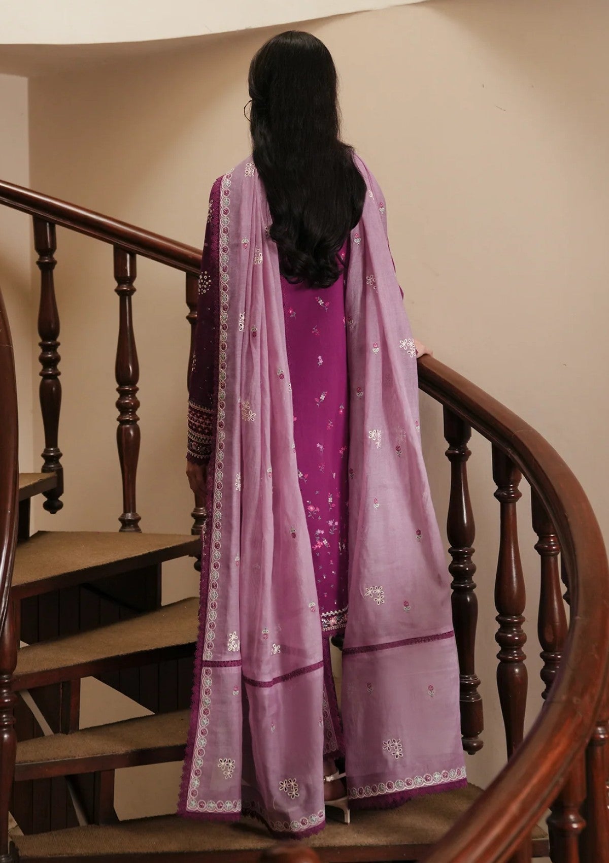 03 Piece Embroidered Egyptian Lawn Suit - Ready To Wear