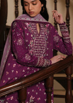 03 Piece Embroidered Egyptian Lawn Suit - Ready To Wear