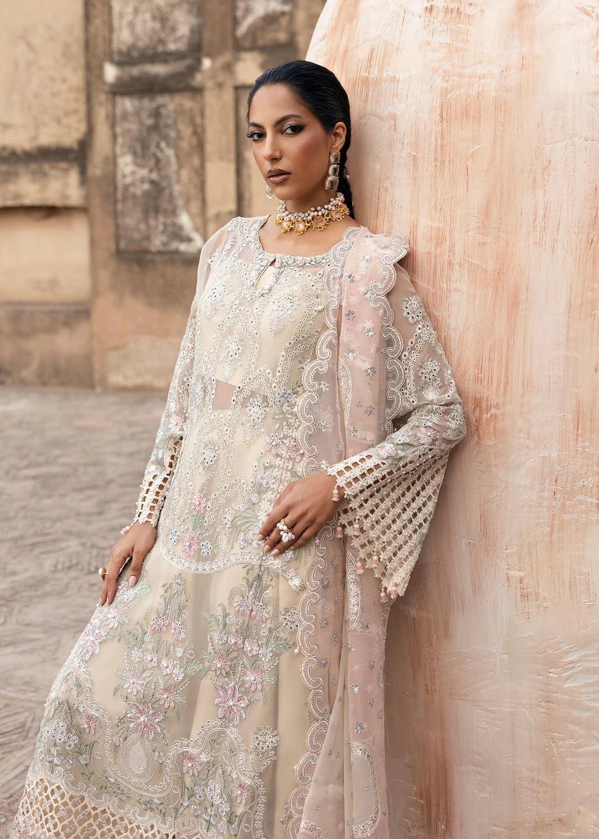 03-Piece Embroidered Chiffon Suit - Ready To Wear