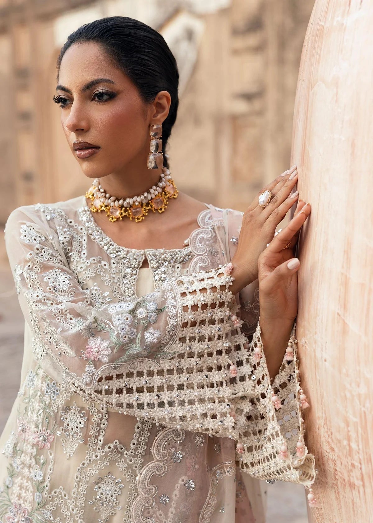03-Piece Embroidered Chiffon Suit - Ready To Wear