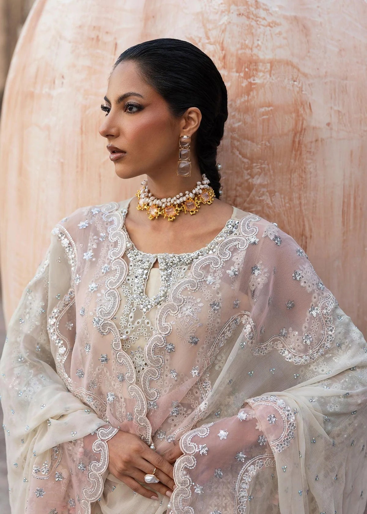 03-Piece Embroidered Chiffon Suit - Ready To Wear