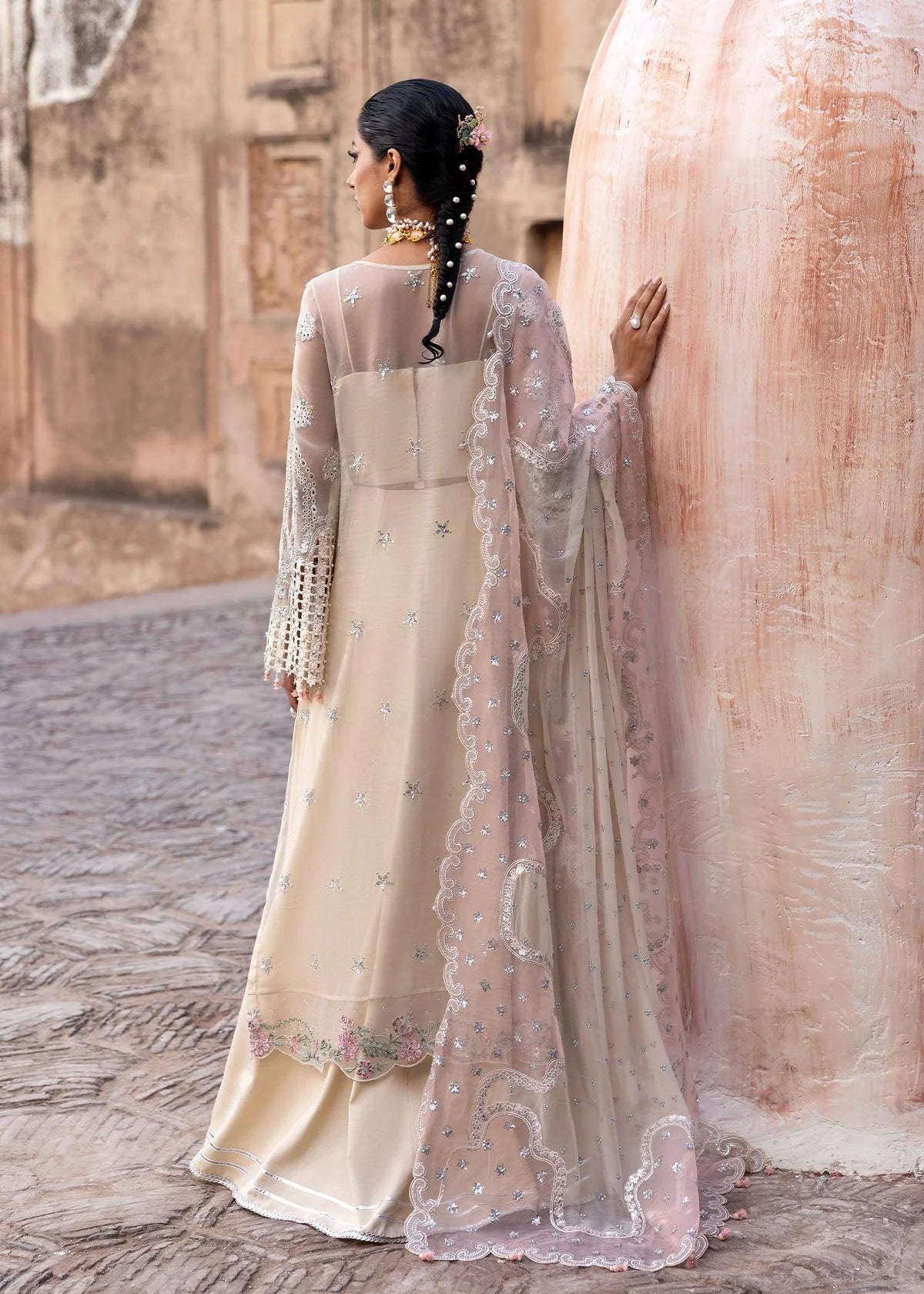 03-Piece Embroidered Chiffon Suit - Ready To Wear