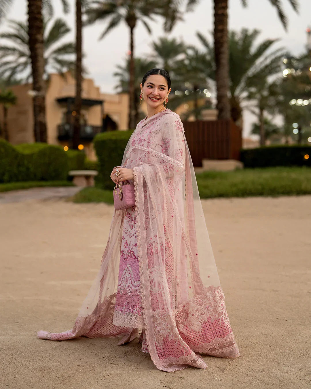 Blush Pink - Embroidered Lawn Suit With Organza Dupatta | Read To Wear