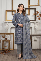 Zanzar 3 Pcs Stitched Rotary Printed Lawn Suit with Printed Lawn Dupatta | Ready To Wear