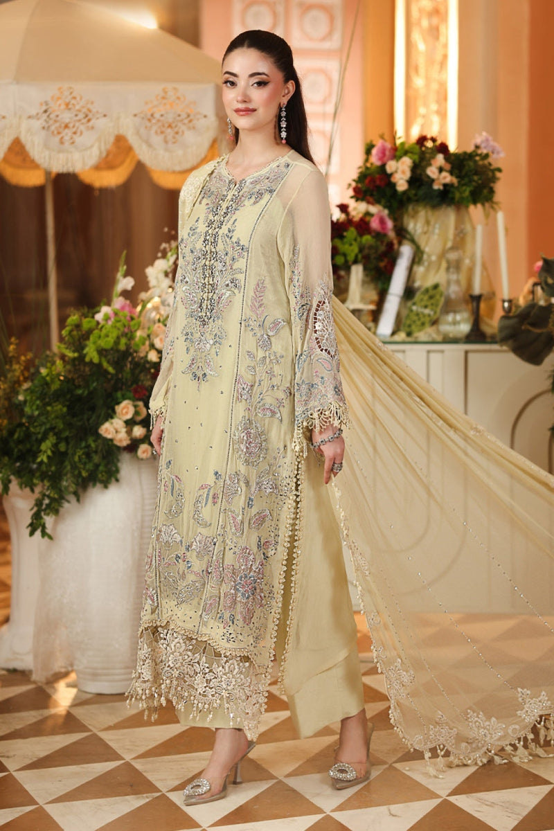 Chiffon Collection: Embroidered Luxury Suit with Adda Work | Ready To Wear