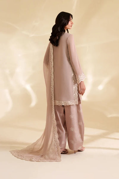 Dusty Mauve & Cream Accent: Embroidered Chiffon Suit