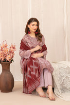 Pink Embroidered Lawn 3-Piece Suit with Digital Printed Dupatta | Ready To Wear