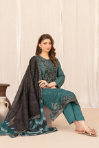 Green Embroidered Lawn 3-Piece Suit with Digital Printed Dupatta | Ready To Wear