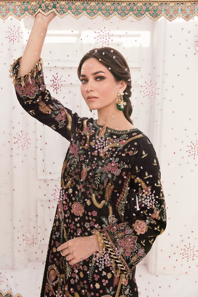 Adda Work Formal Bridal 3 Pcs Suit in Black | Net Shirt & Dupatta | Ready To Wear