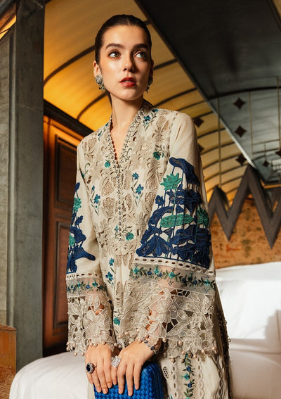 3 Pcs Heavy Embroidered Lawn Suit with Chikankari Work & Chiffon Dupatta| RTW