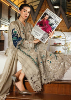 3 Pcs Heavy Embroidered Lawn Suit with Chikankari Work & Chiffon Dupatta| RTW