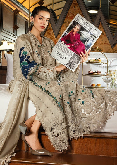 3 Pcs Heavy Embroidered Lawn Suit with Chikankari Work & Chiffon Dupatta| RTW