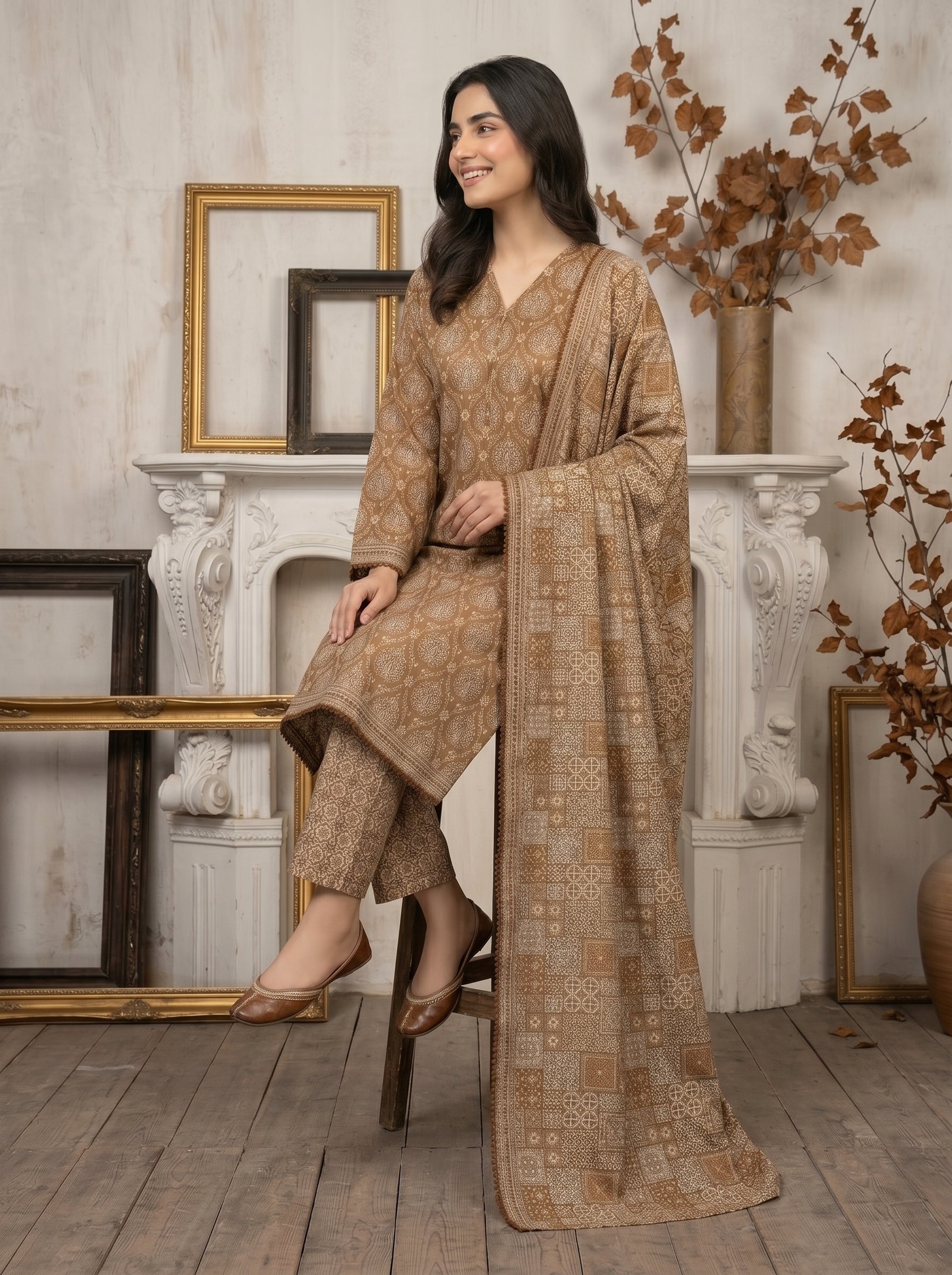 Marium 3Pcs Lawn Suit With Lawn Dupatta | Ready To Wear