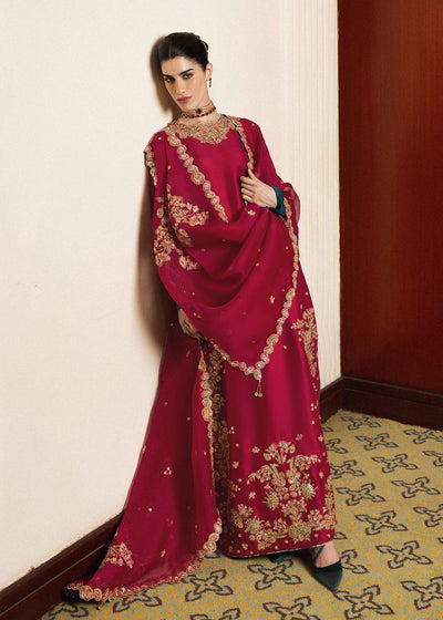3 Pcs Embroidered Raw Silk Suit with Organza Dupatta | Ready To Wear
