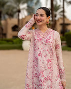 Blush Pink - Embroidered Lawn Suit With Organza Dupatta | Read To Wear
