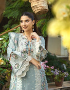 3 Pcs Chickenkari & Applique Embroidered Suit with Khaddi Net Dupatta | Ready To Wear