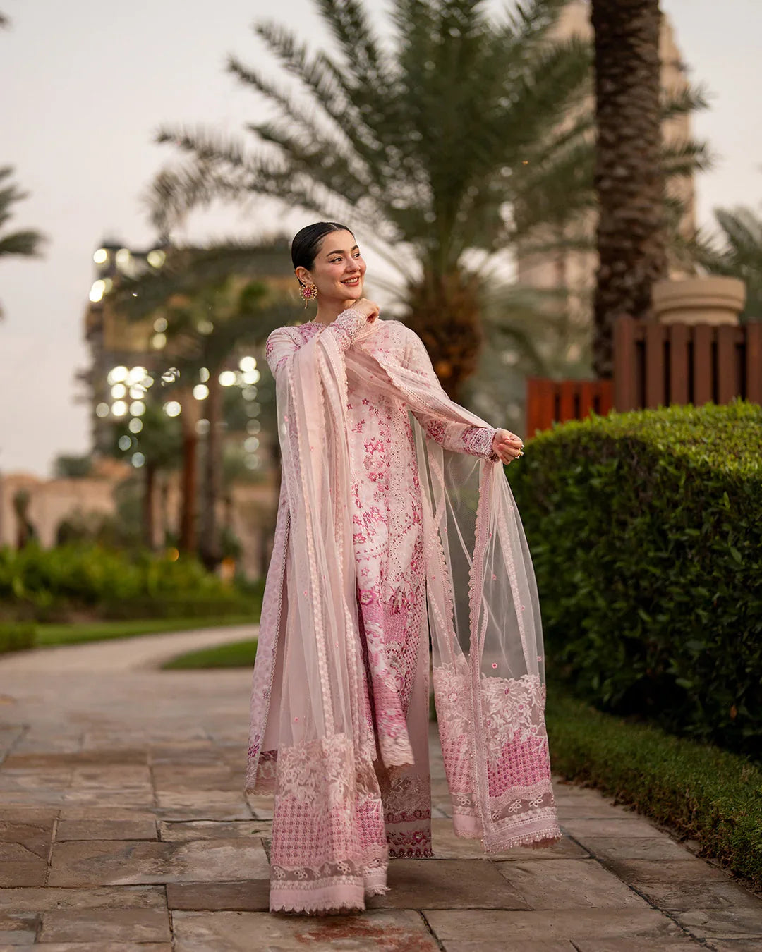 Blush Pink - Embroidered Lawn Suit With Organza Dupatta | Read To Wear