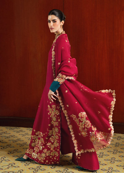 3 Pcs Embroidered Raw Silk Suit with Organza Dupatta | Ready To Wear