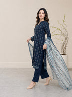 03-Piece Printed Lawn Suit With Cotton Shalwar | Ready To Wear