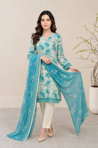 03-Piece Printed Lawn Suit With Cotton Shalwar | Ready To Wear