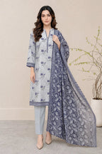 03-Piece Printed Lawn Suit With Cotton Shalwar | Ready To Wear